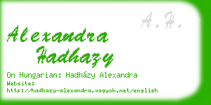 alexandra hadhazy business card