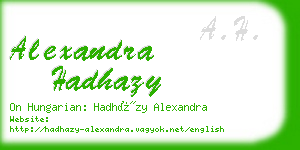 alexandra hadhazy business card